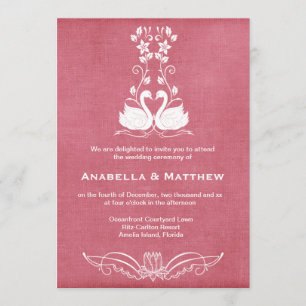 Swans wedding invitation