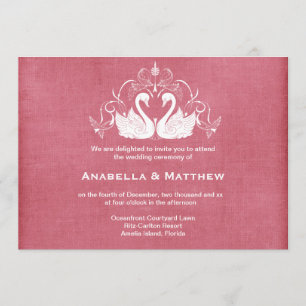 Swans wedding invitation