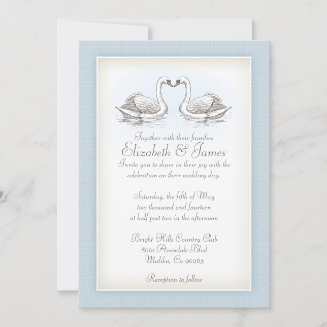 Swans Wedding Invitations (Front)