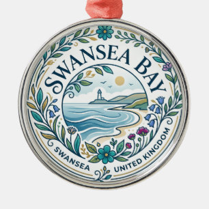 Swansea Bay United Kingdom Metal Ornament