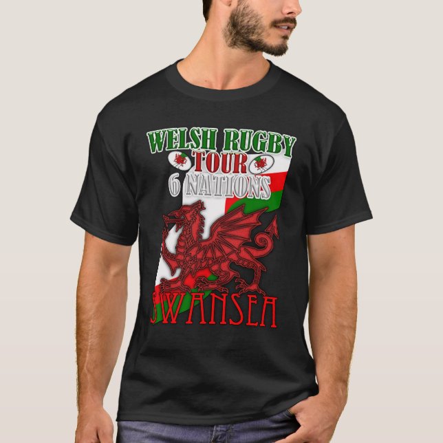Swansea, dragon de Gallois de T-shirt de visite de (Devant)