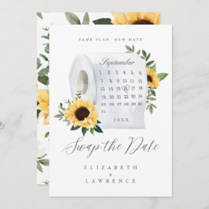 Swap the Date Sunflower Toilet Paper Roll Calendar Save The Date
