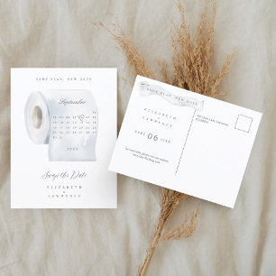 Swap the Date Toilet Paper Roll Calendar Announcement Postcard
