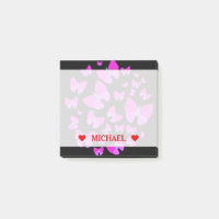 Swarm of Artistic Butterflies & Custom Name Note