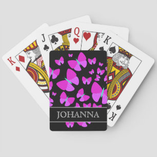 Swarm of Artistic Butterflies + Custom Name Playing Cards