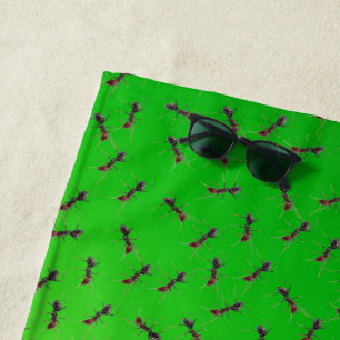 Swarm Of Green Ants, Beach Towel