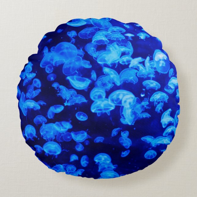 Swarm of Jellyfish Round Pillow (Front)