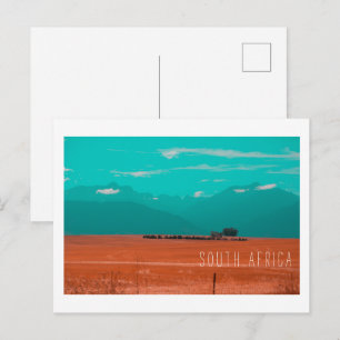 Swartland Fields Mountains View South Africa ZA Postcard