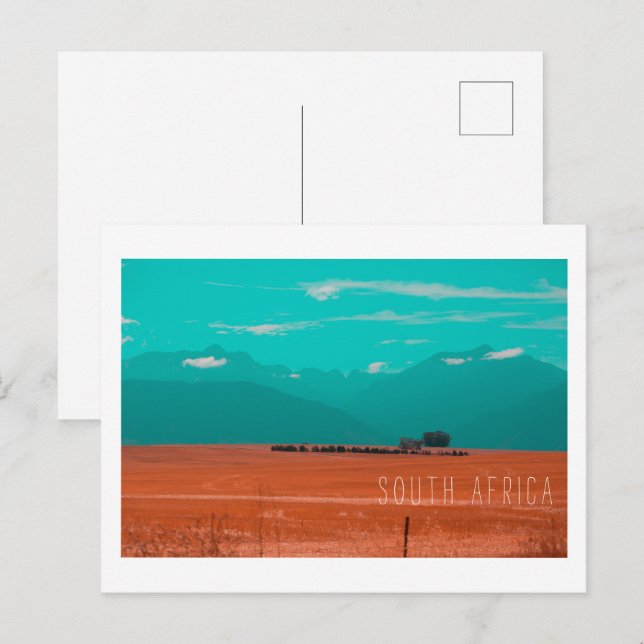 Swartland Fields Mountains View South Africa ZA Postcard (Front/Back)