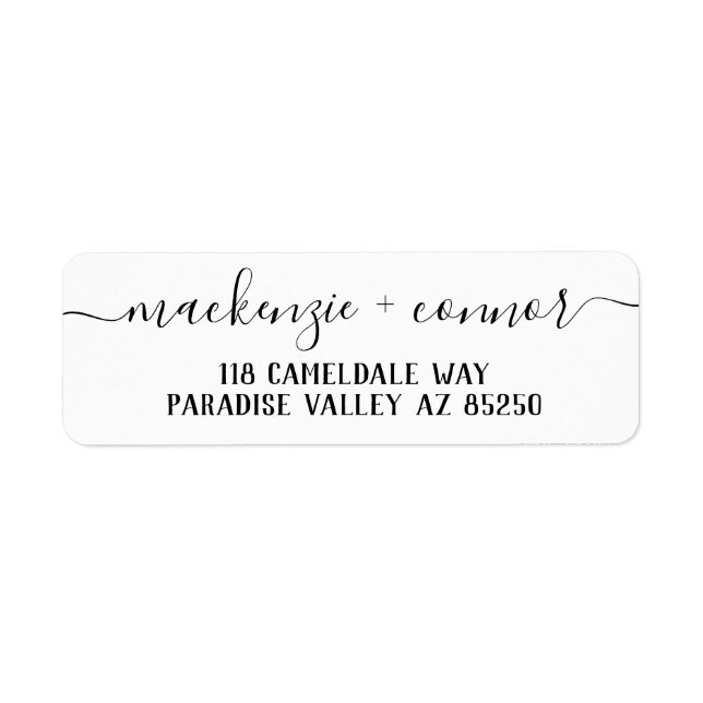 Swash Font Calligraphy Script Return Address (Front)