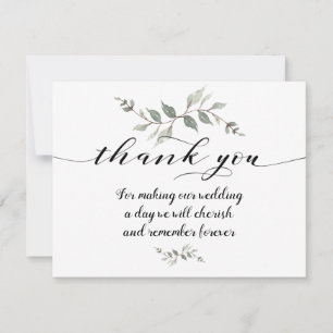 Swash Font Calligraphy Wedding Thank You Card
