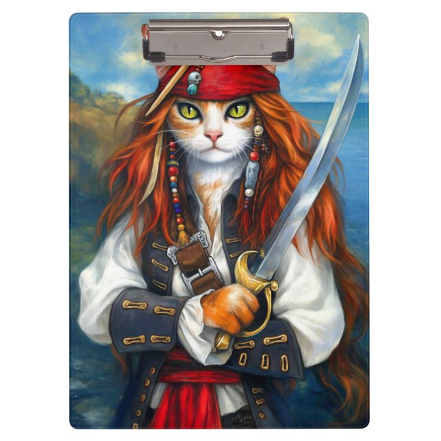 Swashbuckler Pirate Cat | Fantasy Character Art Clipboard (Front)