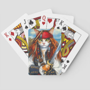 Swashbuckler Pirate Cat   Fantasy Character Art Playing Cards