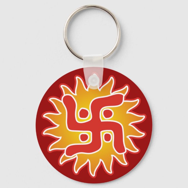Swastika : Indian Traditional Symbol Keychain (Front)