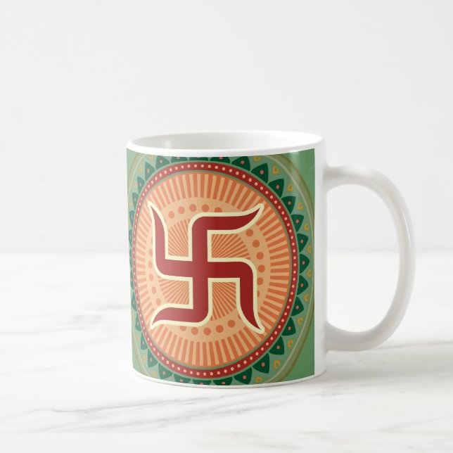 Swastika with Traditional Indian style Mandana Coffee Mug (Right)