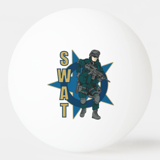SWAT Police Officer Ping Pong Ball (Front)
