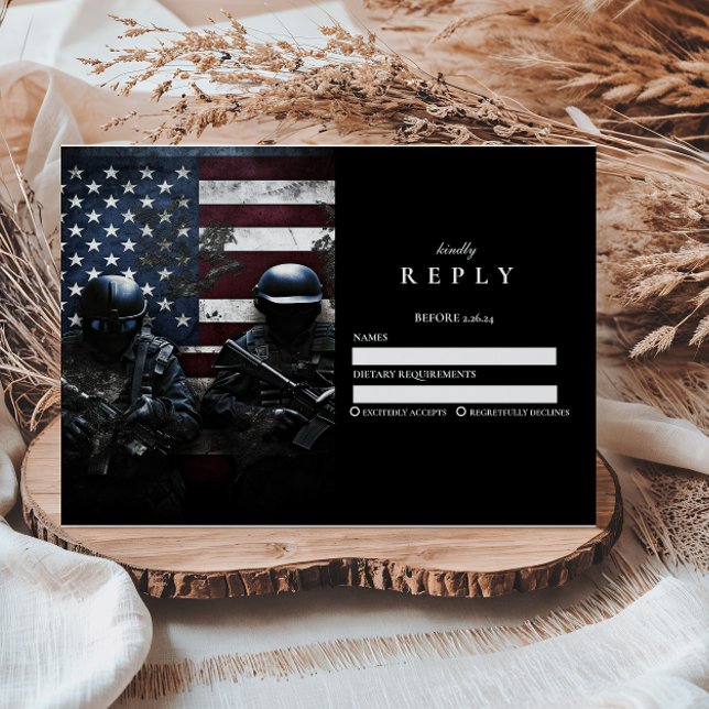 SWAT Team American Flag Graduation RSVP Card (Creator Uploaded)