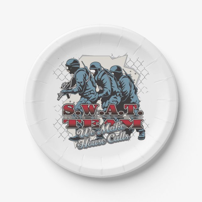 SWAT Team House Calls Paper Plate (Front)