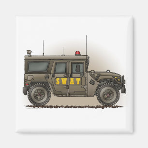 SWAT Team Hummer Carré Magnet