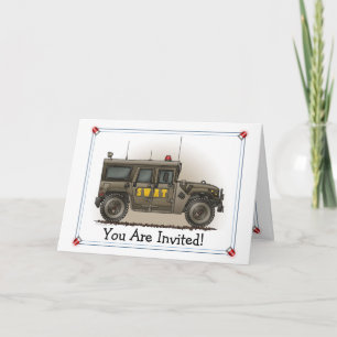 SWAT Team Hummer Party Invitation