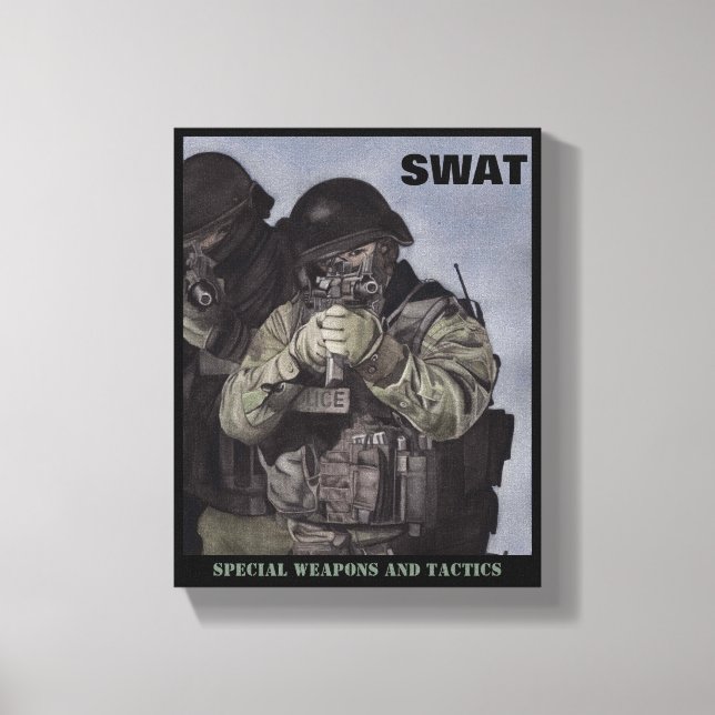 SWAT Team Police Print Original Watercolor Miranda (Front)