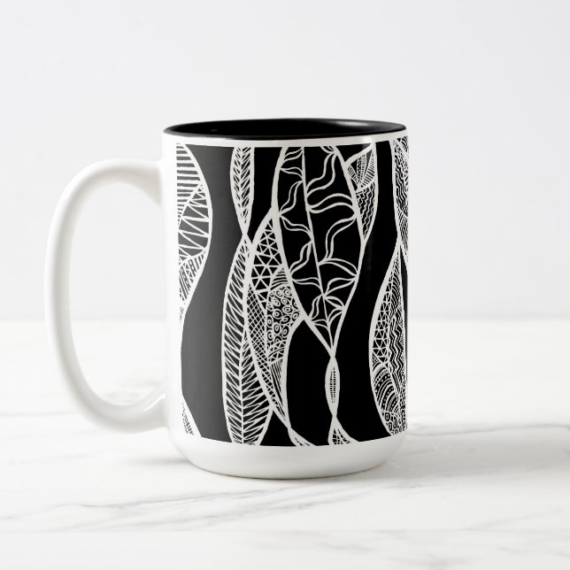 Sway (black background) Two-Tone coffee mug (Left)
