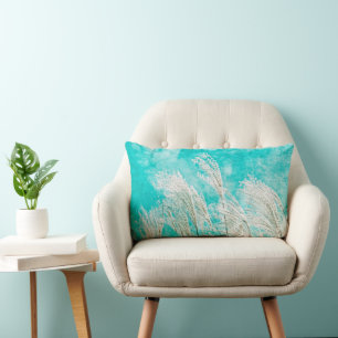 Sway - Ornamental Grasses Against a Blue Sky Lumbar Pillow