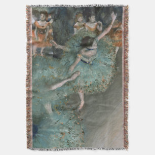 Swaying Dancer Dancer in Green Edgar Degas Throw Blanket