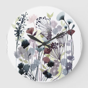 Swaying Florets II Large Clock