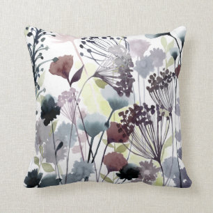 Swaying Florets II Throw Pillow