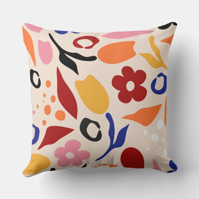 Swaying Petals Throw Pillow (Back)