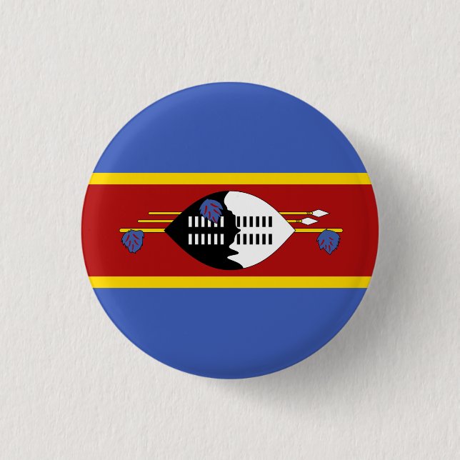 Swazi Flag, Flag of Eswatini 1 Inch Round Button (Front)