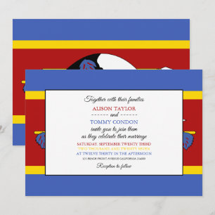 Swazi Flag, Flag of Eswatini Wedding Invitation