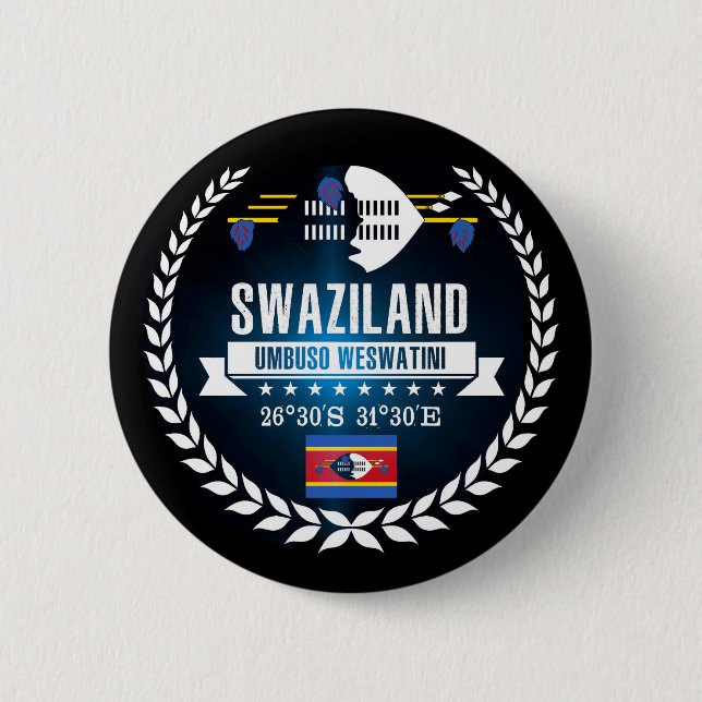 Swaziland 2 Inch Round Button (Front)