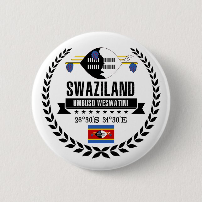 Swaziland 2 Inch Round Button (Front)