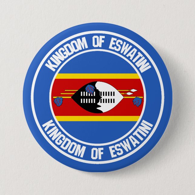 Swaziland ( Eswatini ) Round Emblem 3 Inch Round Button (Front)