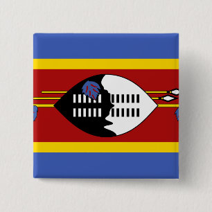 Swaziland Flag 2 Inch Square Button