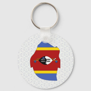 Swaziland Flag Map full size Keychain
