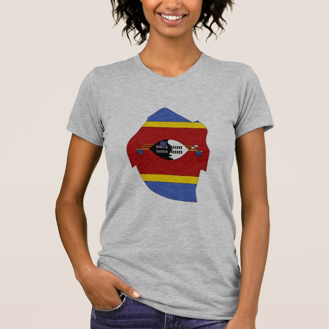 Swaziland flag map T-Shirt (Front)
