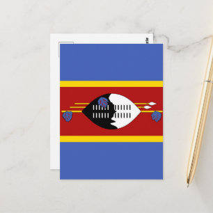Swaziland flag postcard
