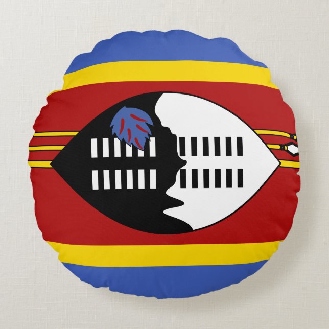 Swaziland Flag Round Pillow (Front)