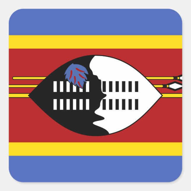 Swaziland Flag Square Sticker (Front)