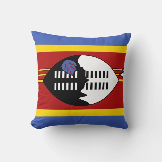 Swaziland Flag Throw Pillow (Front)