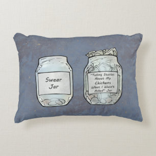 Swear Jar and Chicken Jar Accent Pillow