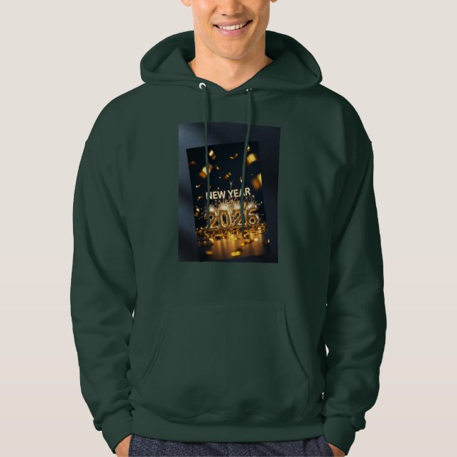Sweat à capuche 2026 - Pullover vert forêt profond (Devant)
