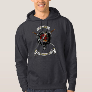 Sweat à capuche avec badge et tartan du clan Walla