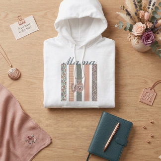 Sweat à capuche avec médaillon floral Mama - Perso