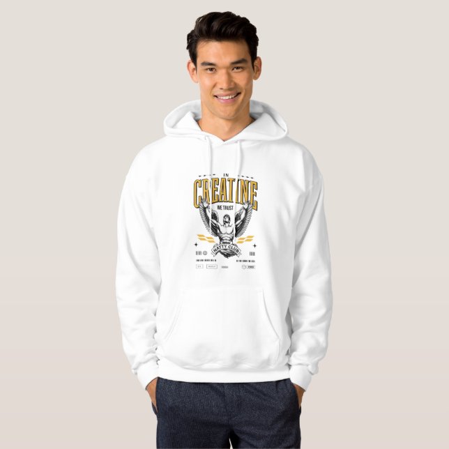 Sweat à capuche blanc Creatine (Devant entier)