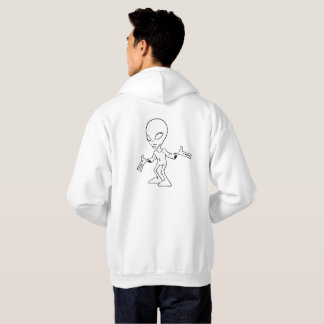 Sweat à capuche blanc design alien