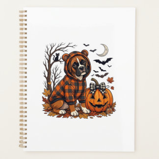 Sweat à capuche carreauté chien Boxer Halloween Ci